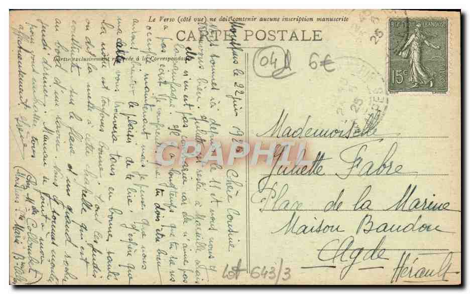 CPA Moustiers Sainte Marie La Chapelle Notre Dame — Rückseite