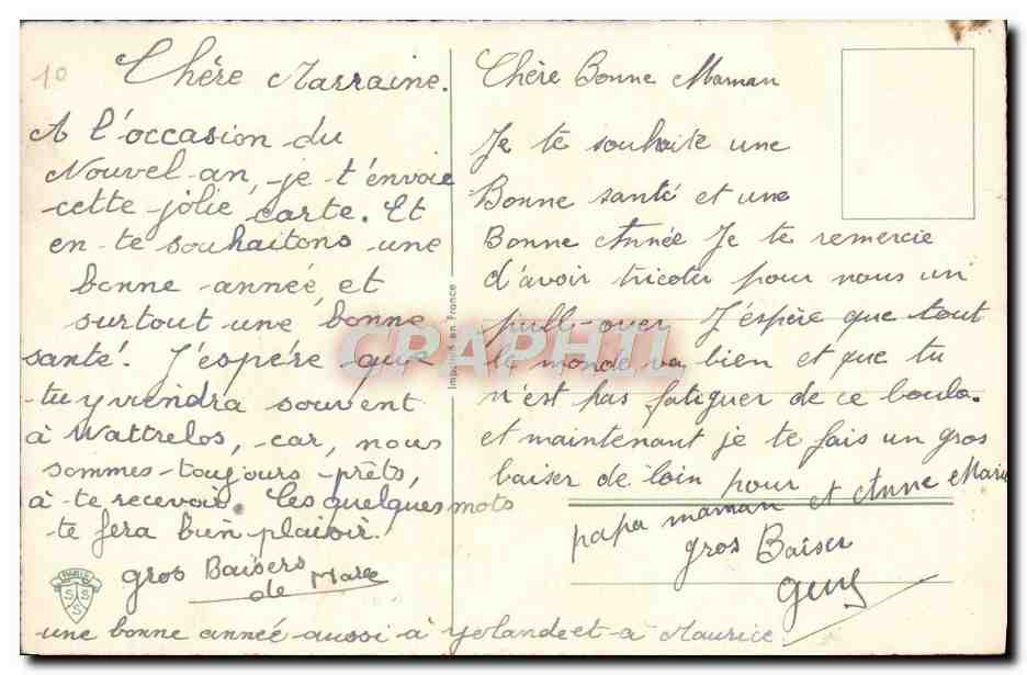 CPA Bonee Annee Fleurs — Verso