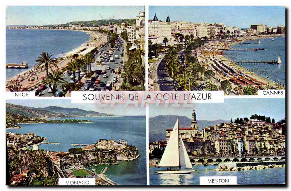 CPM Souvenir De La Cote D'Azur Nice Cannes Monaco menton