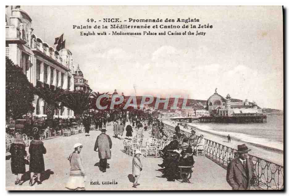 CPA Nice Promenade Des Anglais Palais De La Mediterranee Et Casino De La Jetee