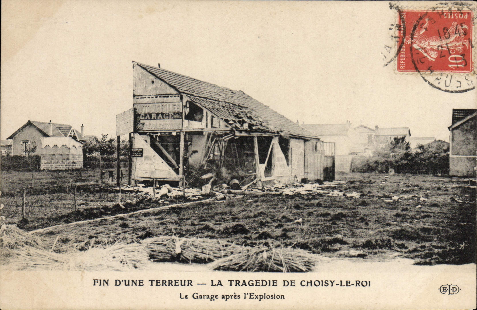 Garage après l'Explosion — La Tragédie de Choisy-le-Roi — Éditeur E.P.D.