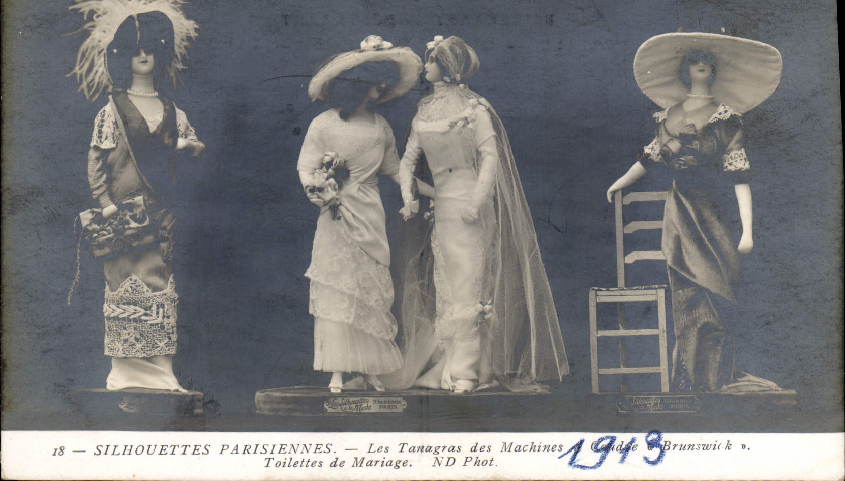Silhouettes Parisiennes — Les Tanagras des Machines à Coudre & Brunswick — Toiletttes de Mariage — ND Phot. — 1919