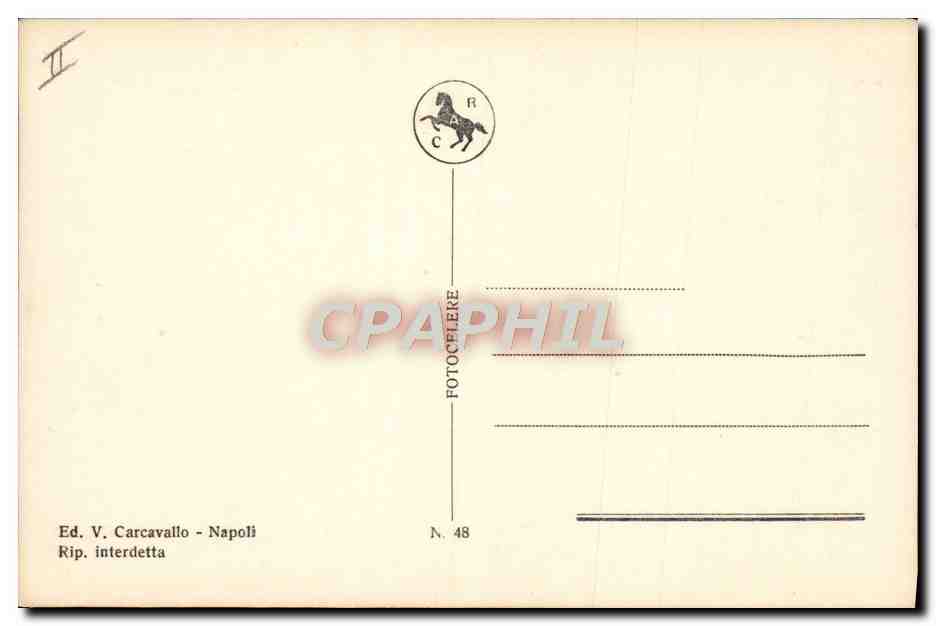 Napoli - (Pozzuoli) - La Solfatara — Éditeur V. Carcavallo, N° 48 — Verso