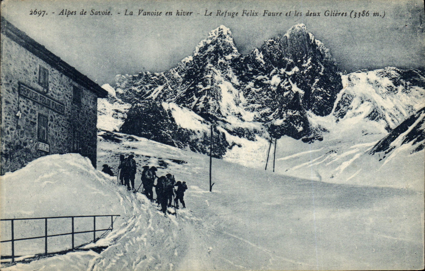La Vanoise en hiver — Le Refuge Félix Faure et les deux Glières (3386 m.) — Collection F. de Migien, Chambéry