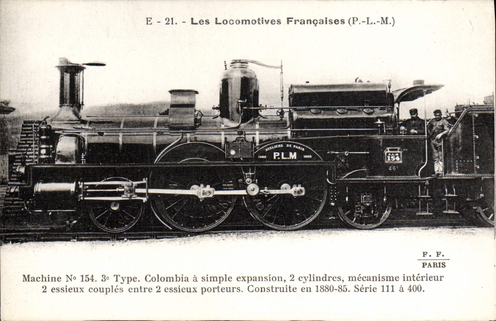 CPA Train Locomotive Machine 154 Colombia a simple expansion