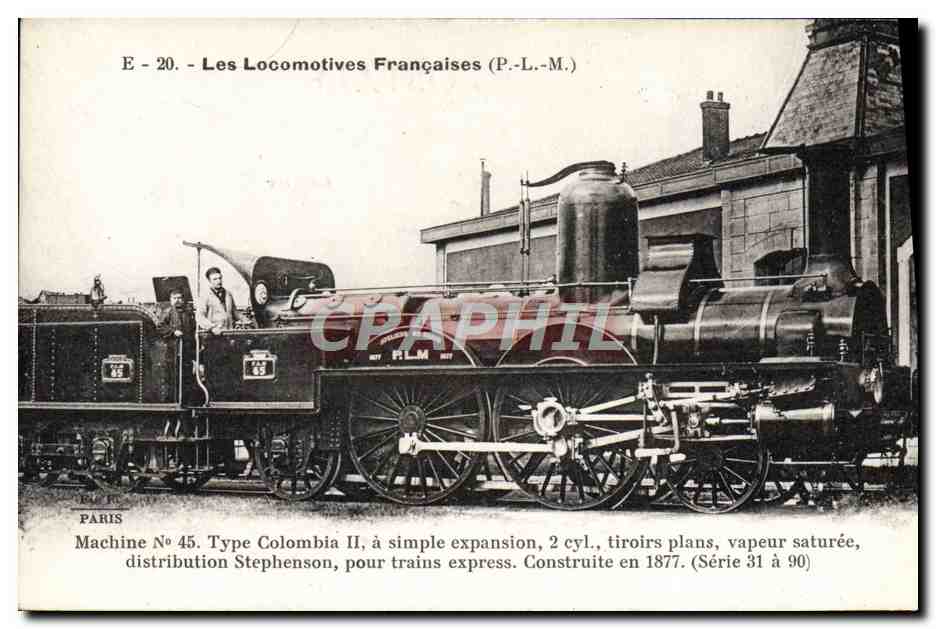 CPA Train Locomotive Machine 45 type Colombia II