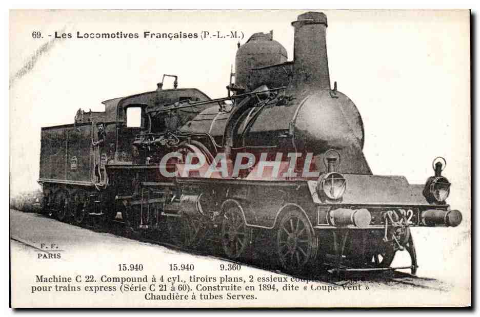 CPA Train Locomotive Machine C 22