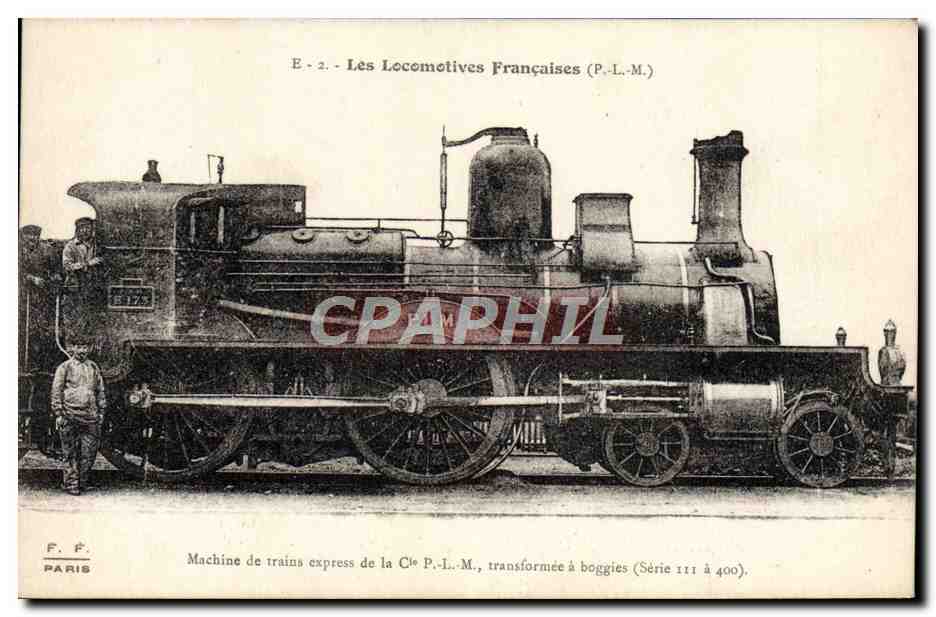 CPA Train Locomotive Machine de trains express de la Cie PLM