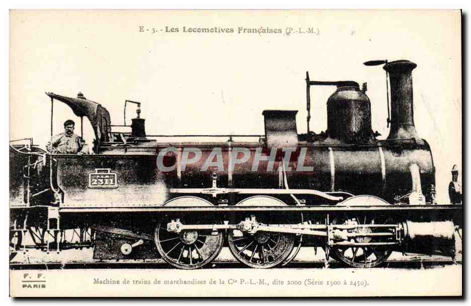 CPA Train Locomotive Machine de trains de marchandises de la Cie PLM