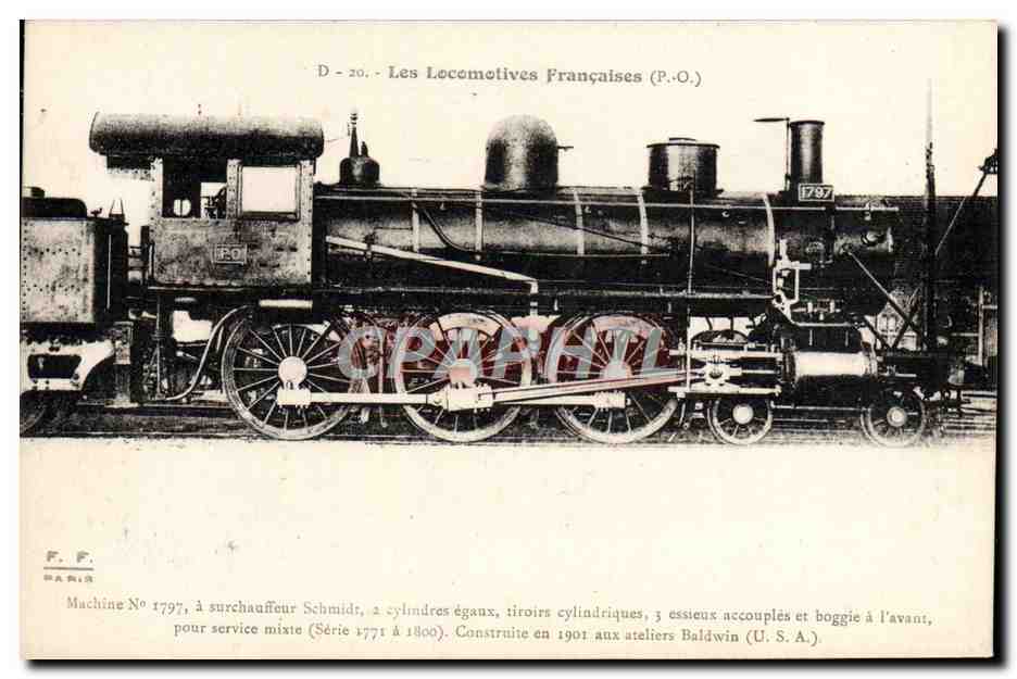 CPA Train Locomotive Machine 1797