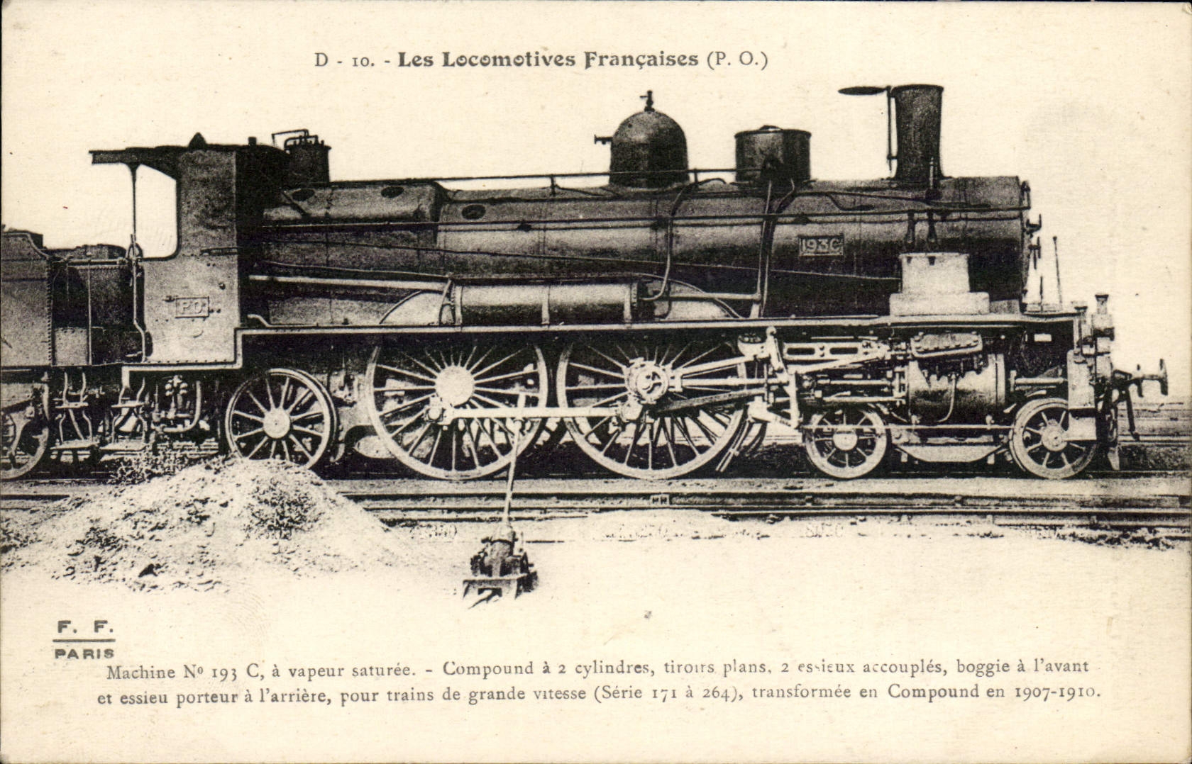 CPA Train Locomotive Machine 193 C a vapeur saturee