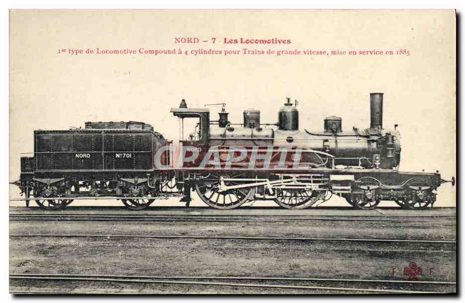 CPA Train Locomotive 1er type de locomotive Compound 