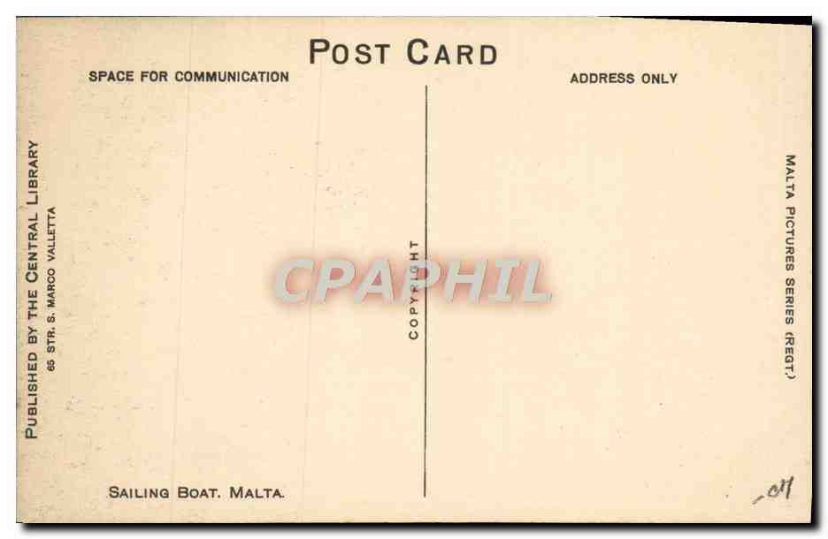 CPA Bateau Voilier Sailing boat Malta Malte — Verso