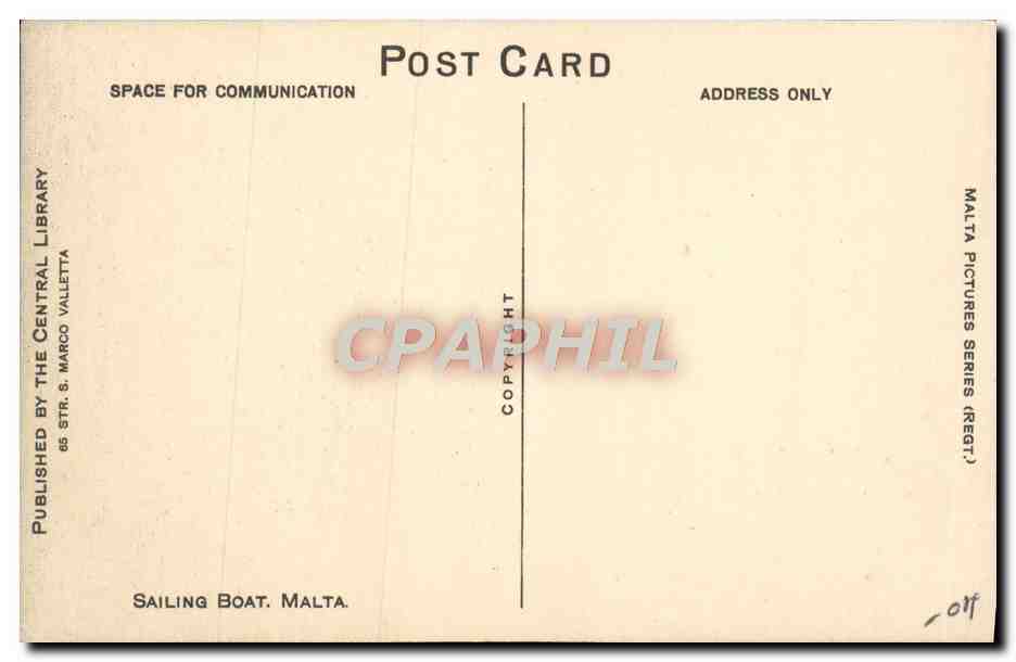 CPA Bateau Voilier Sailing boat Malta Malte — Verso