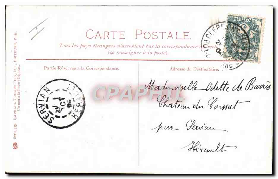 CPA Bateau Voilier L'aurore — Verso