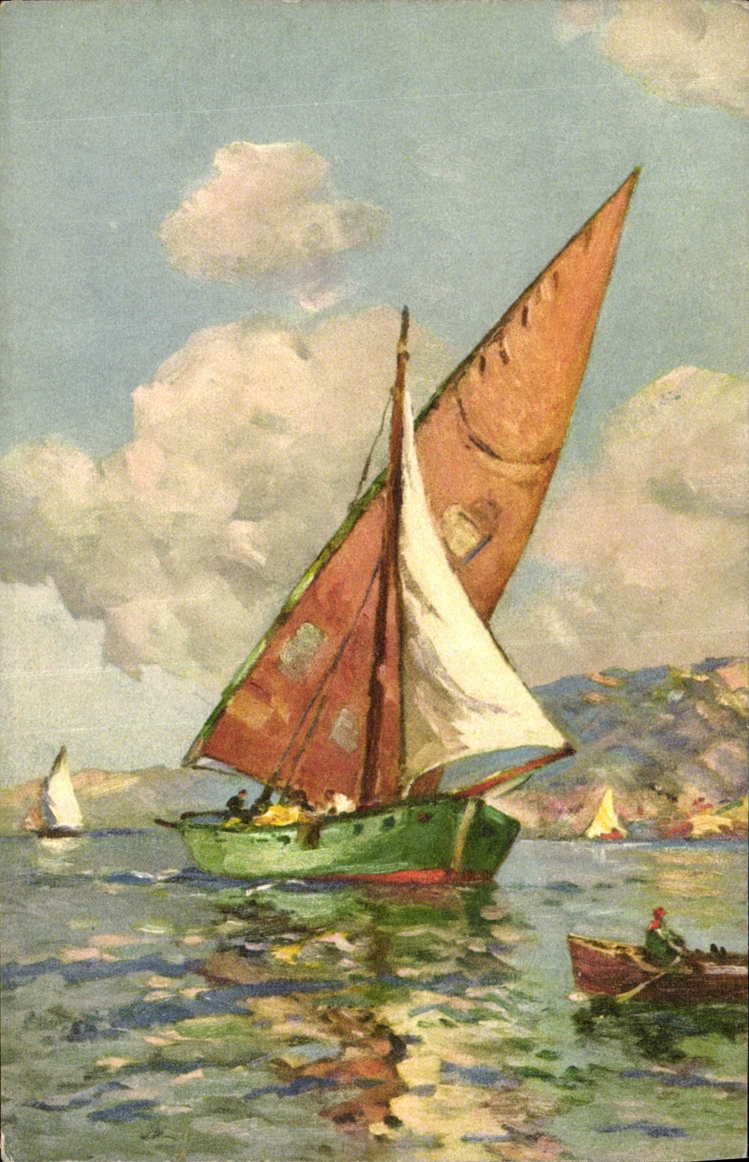 Voile sur mer — vue de port — CPAPHIL No. 101/2