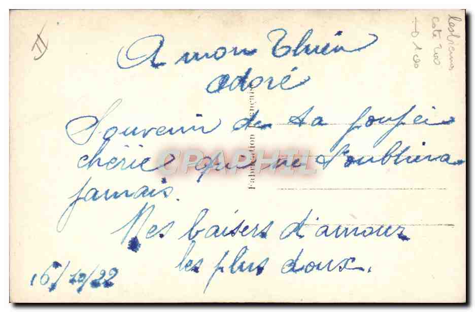 CPA Femme baiser — Rückseite