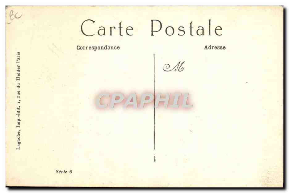 Dos desnudos sentados — estudio fotográfico — Lagache, Imp.-édit., 1, rue du Helder, París, Série 6 — Reverso