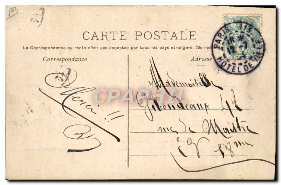 Musique de la Garde Républicaine — Chef : M. Gabriel Parès — Ch. Dibrach, Paris, 1904 — Verso