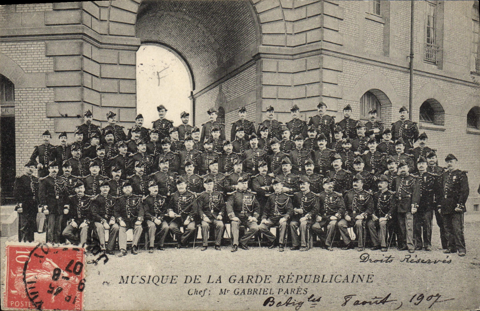 Musique de la Garde Républicaine — Chef: Mr Gabriel Parès — Bézignes, 1907
