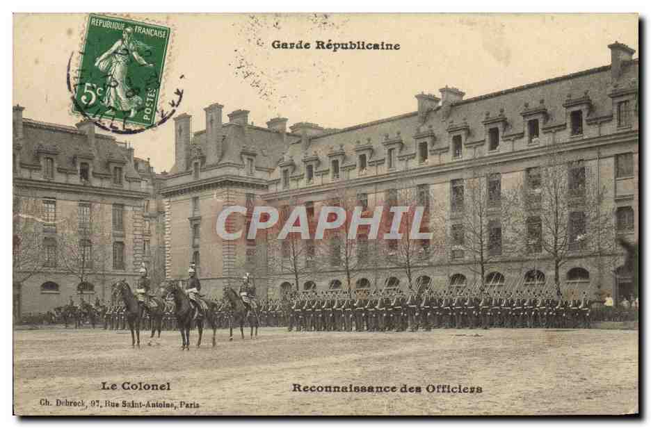 CPA Militaria Garde Republicaine le colonel Reconnaissance des officiers 