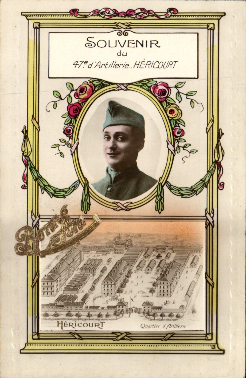 CPA Militaria Souvenir du 47eme d'artillerie Hericourt 