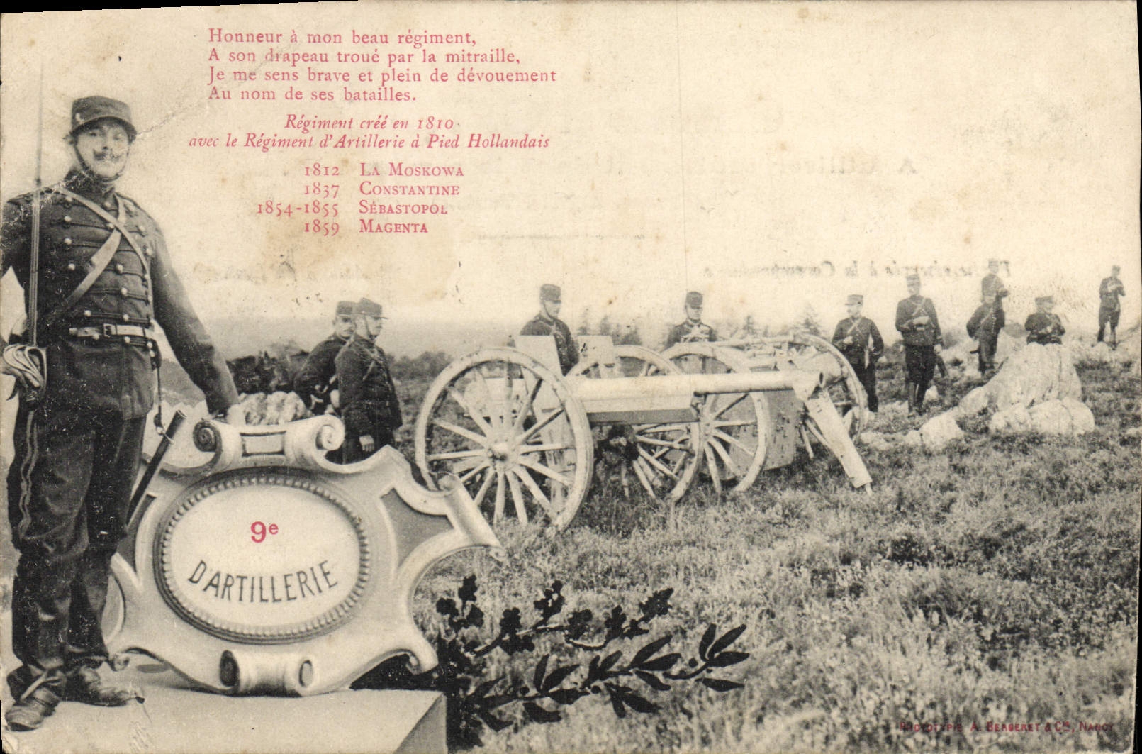 CPA Militaria 9eme d'artillerie 