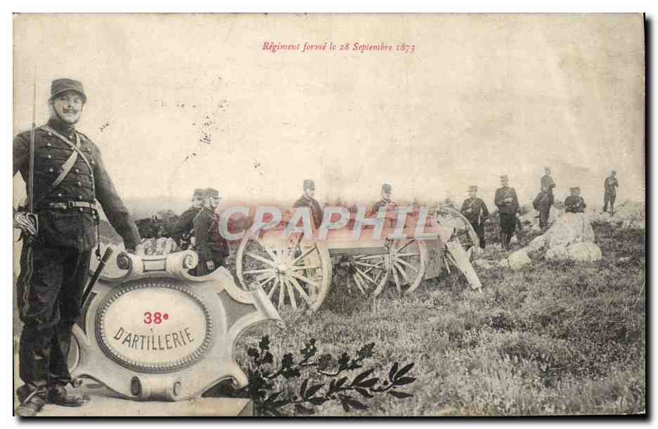CPA Militaria 38eme d'artillerie Canon 
