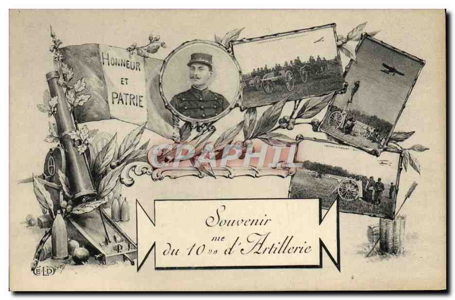 CPA Militaria 10eme d'artillerie 