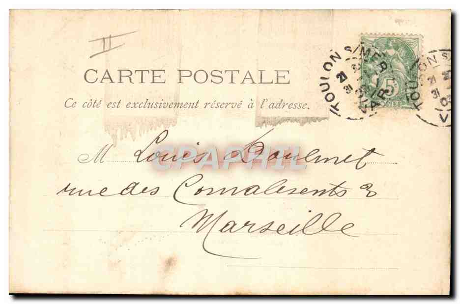 CPA Bateau de guerre Sous-marin Goubet — Verso