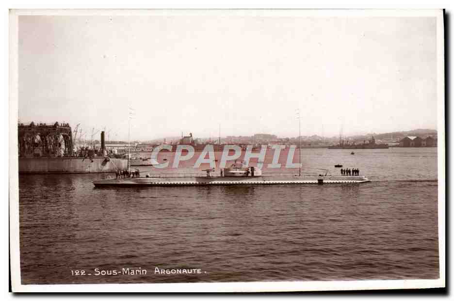 Sous-Marin Argonaute — Port de Toulon — Édition Bouveret & Emery (Var)