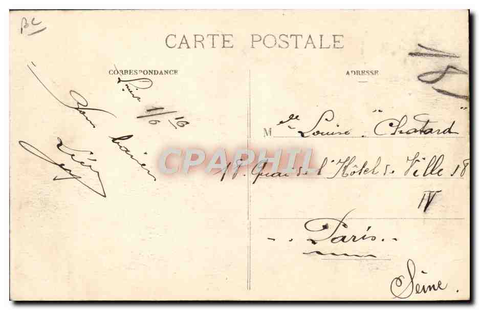 Lorient - Il Sottomarino "Tbermidier", al molo, nel bacino — Collezione A. Waron, St-Prieur — Verso