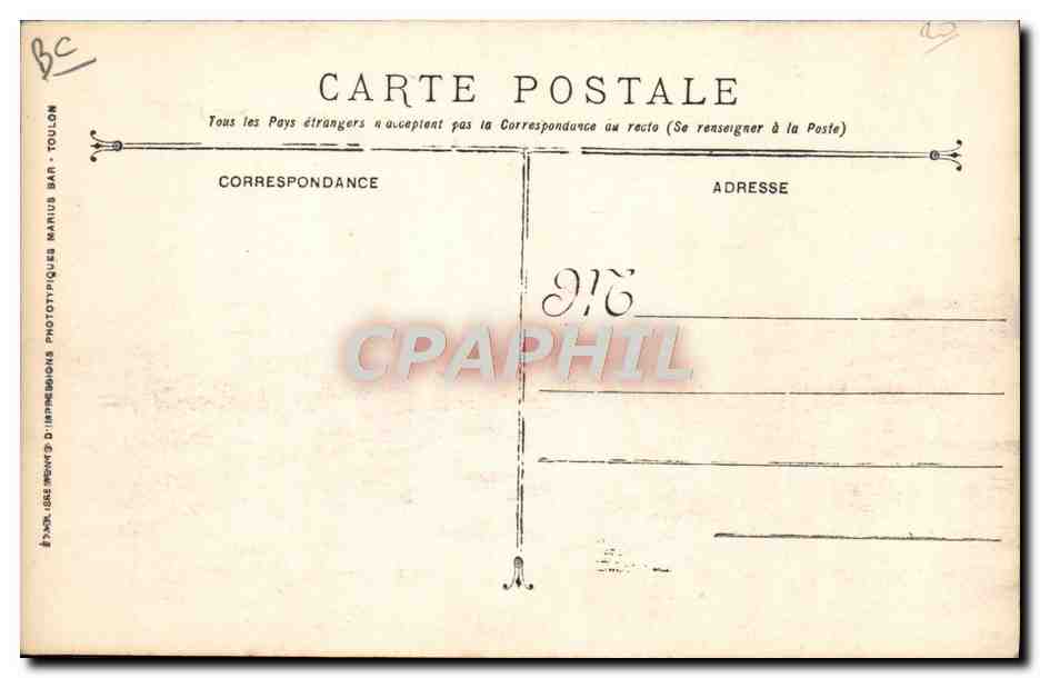 Sous-marin Charles-Brun — Marine Militaire Française — Édition Toulon — Verso
