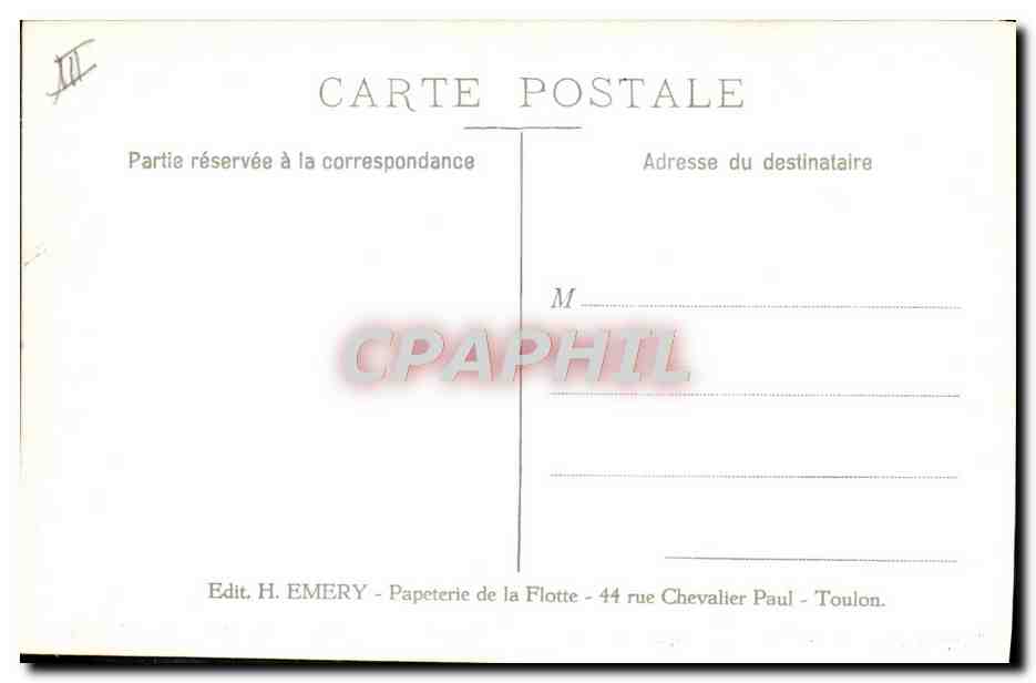 CPM Bateau de guerre Torpilleurs en exercice par gros temps  — Verso