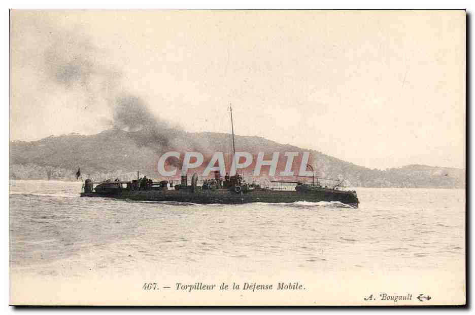 CPA Bateau de guerre Torpilleur de la defense mobile 