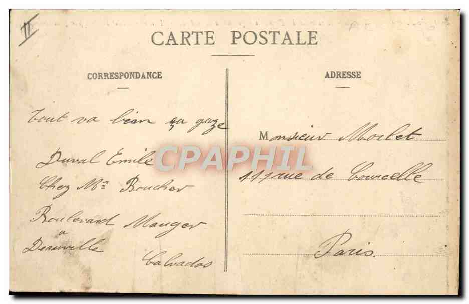 CPA Bateau de guerre Trouville Deauville Escadrille de torpilleurs en manoeuvres dans la Manche ralliant le port  — Verso