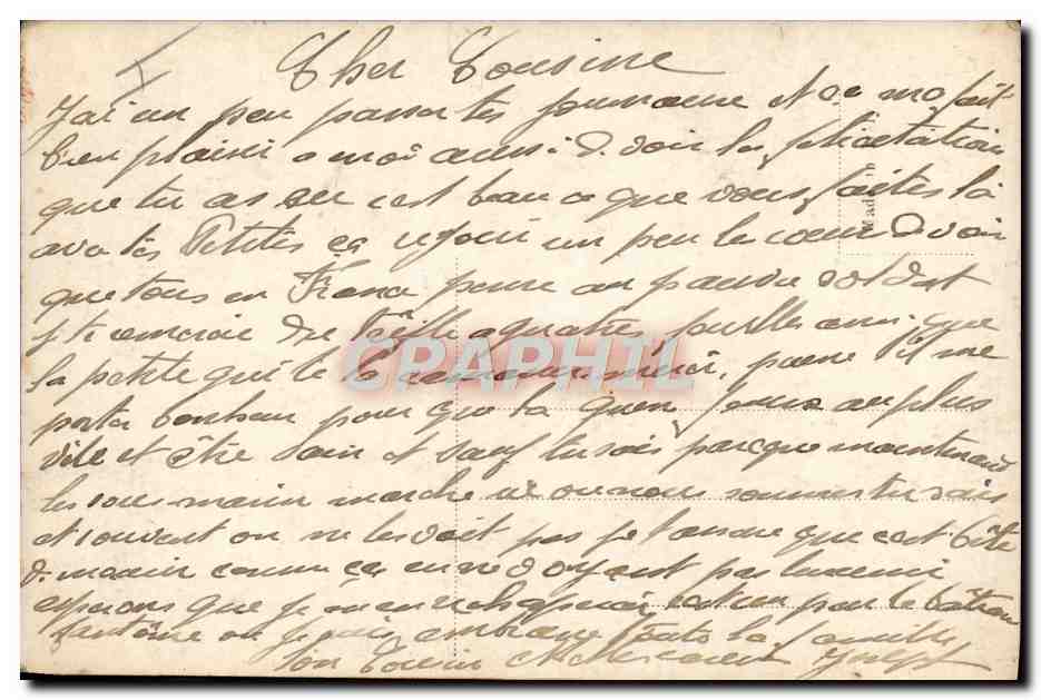 CPA Bateau de guerre Democratie HMS Invincible  — Verso