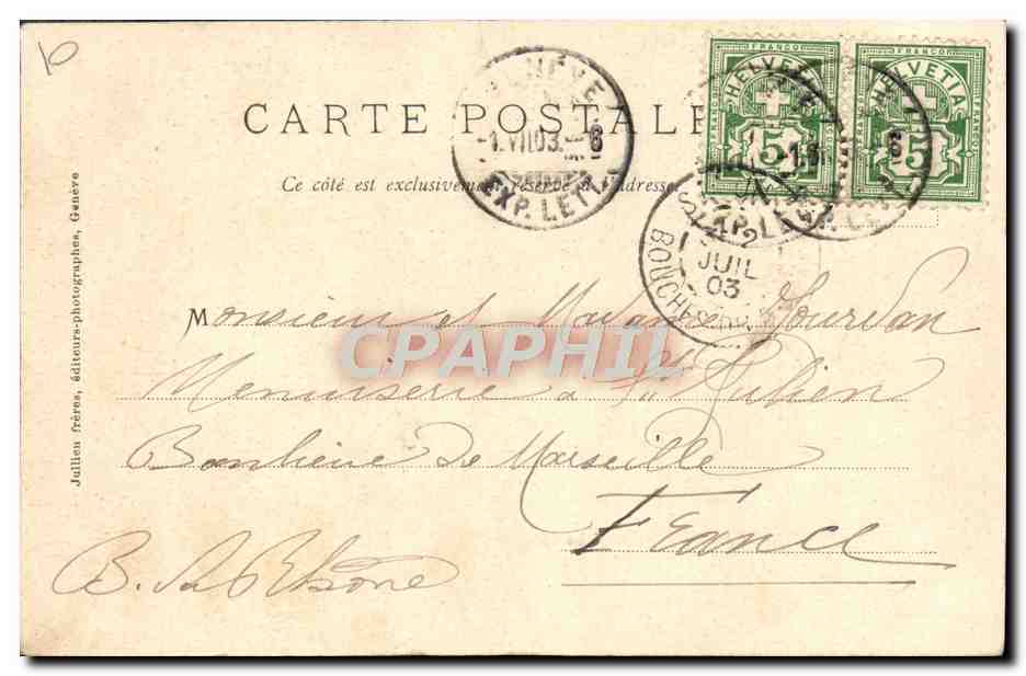 CPA Geneve Le theatre  — Verso