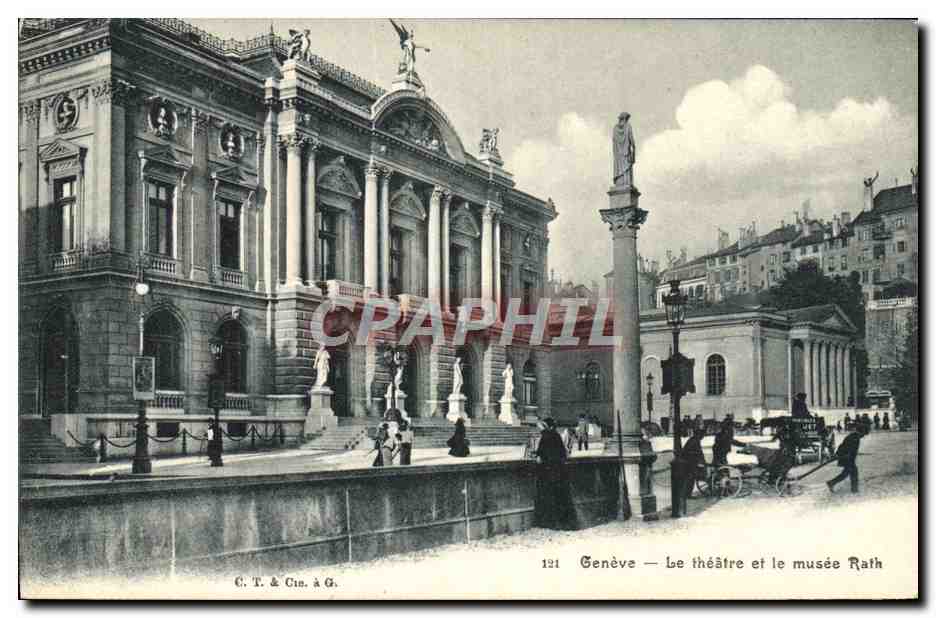 CPA Geneve Le theatre et le musee Rath