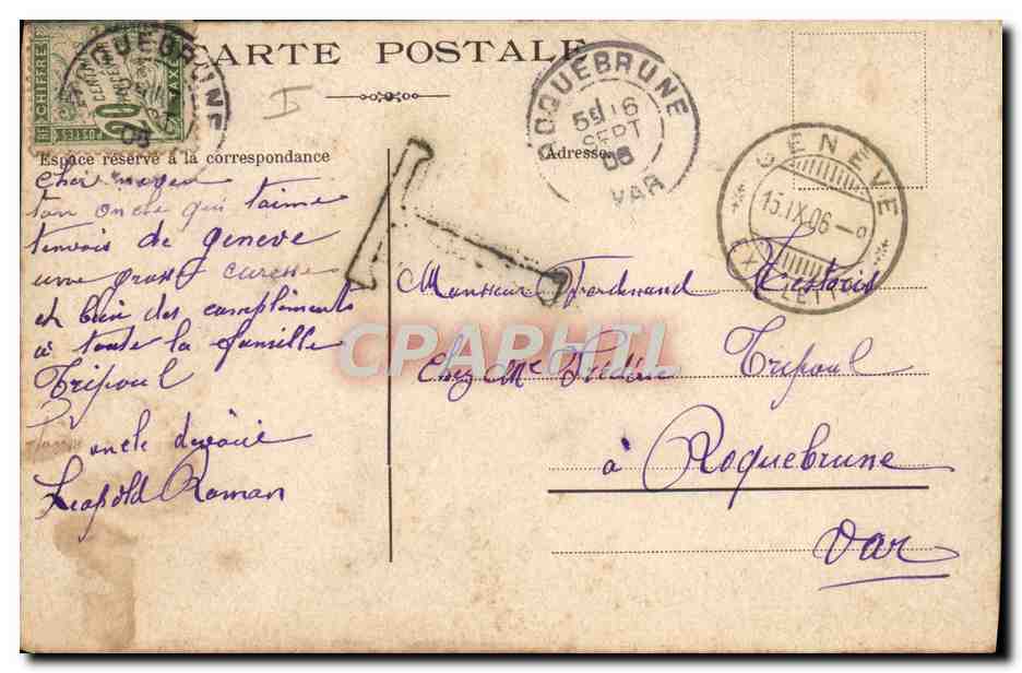 CPA Le theatre Geneve — Verso