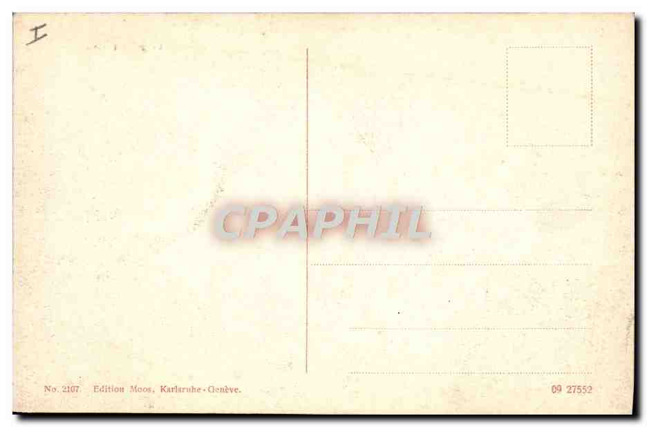Le grand Théâtre — Genève — Édition Moos, Karlsruhe-Geneve, n° 2107 — Verso
