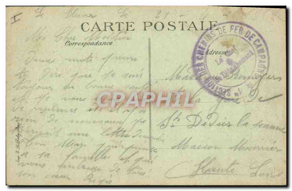 CPA Le theatre Le Havre — Verso