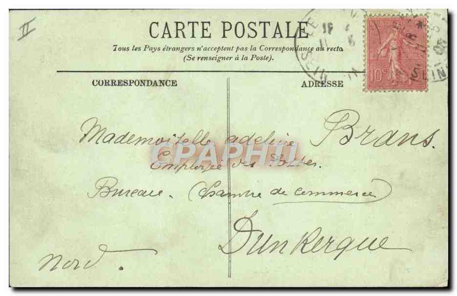 CPA Le theatre Le Havre Tramway — Verso