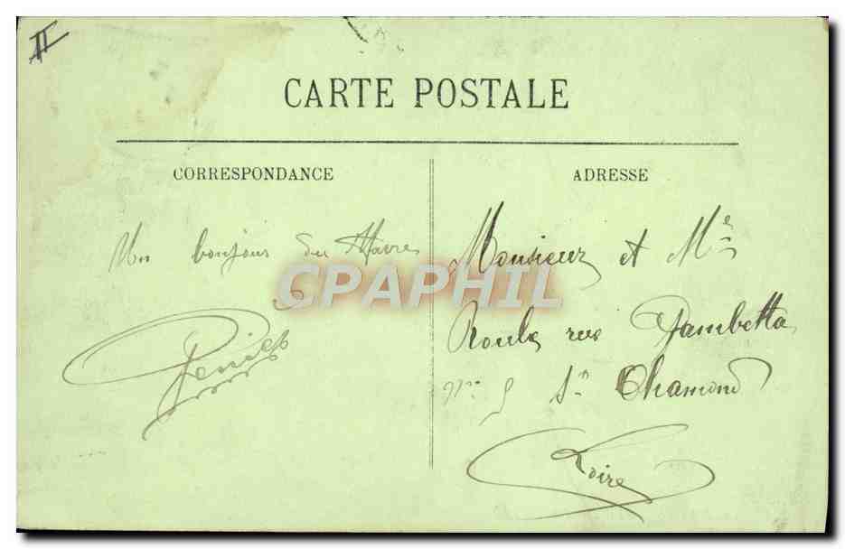 CPA Le theatre Le Havre Tramway — Verso