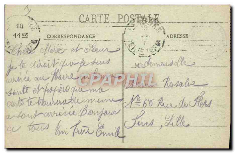 CPA Le theatre Le Havre — Verso