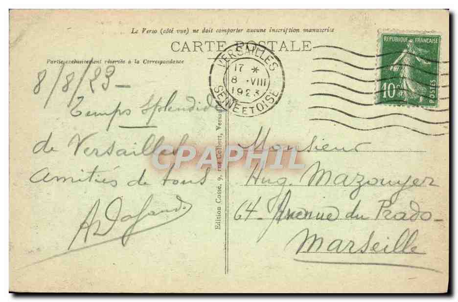 CPA Versailles Hameau de Marie Antoinette  — Verso