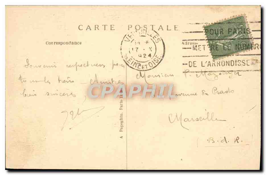 Versailles — Hameau de Marie-Antoinette — La Laiterie et la Tour de Malborough — A.P. n°126 — Verso