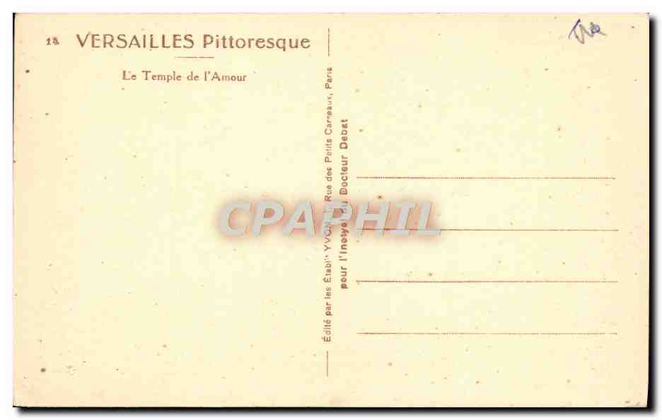CPA Palais De Versailles Le temple de l'amour — Verso