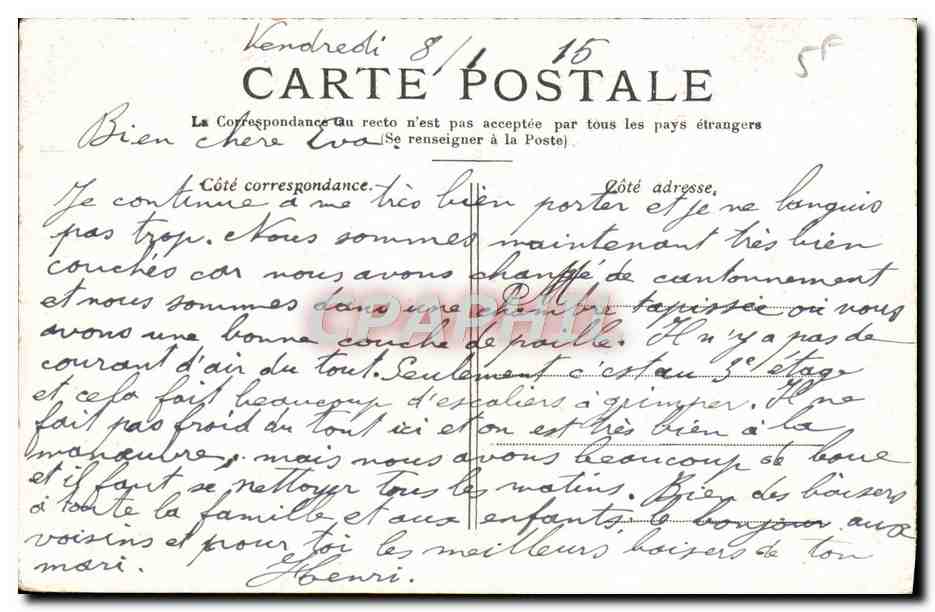 CPA Palais De Versailles La Galerie des Glaces — Verso