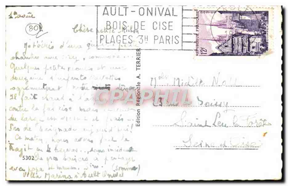 CPM Ault Onival Les falaises Le sable La plage en ete  — Back